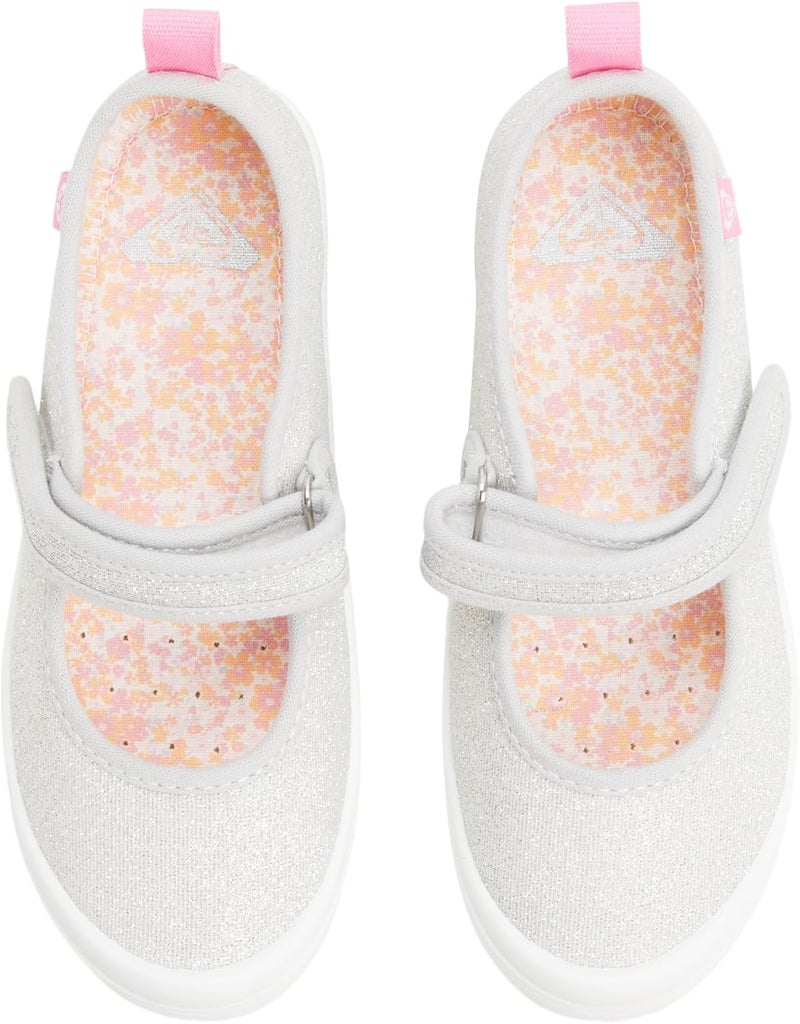 Roxy Girls Rg Alexandra Ballet Flat, Silver, 13 Little Kid - Image 5